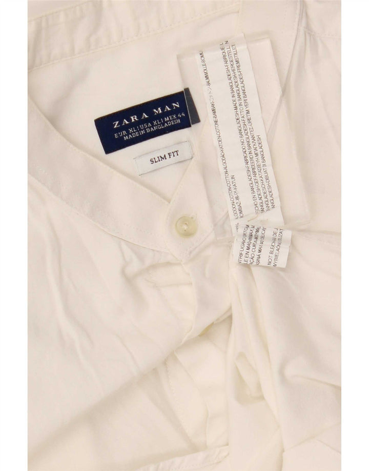 Cămașă pentru bărbați Zara Slim Fit XL Bumbac alb