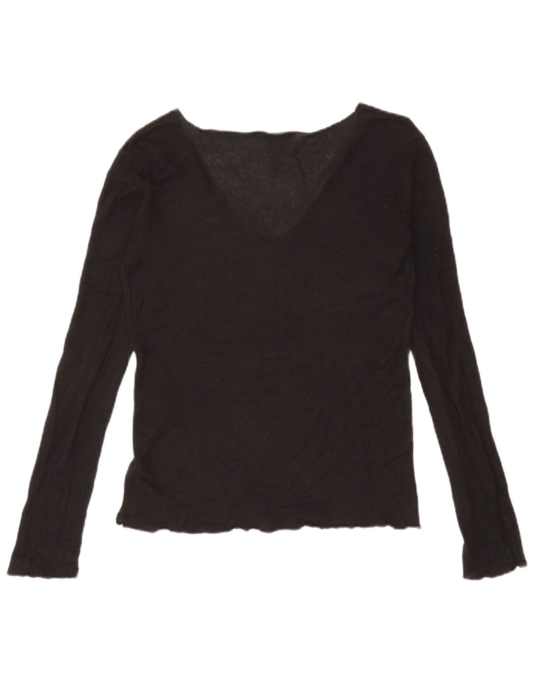 Top femeie Zara cu mânecă lungă UK 10 Mic Negru