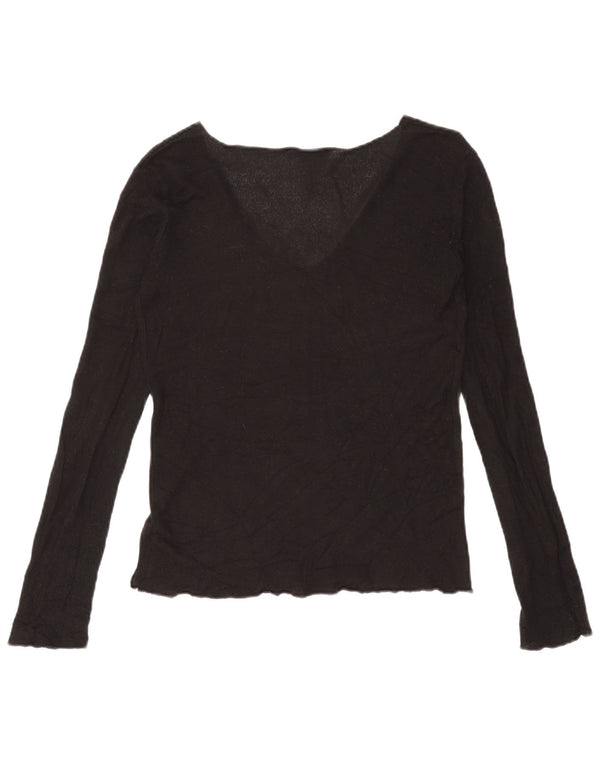 Top femeie Zara cu mânecă lungă UK 10 Mic Negru