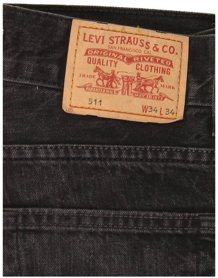 Blugi Levi's 511 Slim pentru bărbați W34 L34 bumbac negru