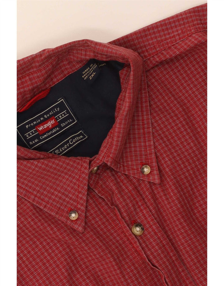 Cămașă pentru bărbați Wrangler cu mânecă scurtă 2XL, bumbac roșu cu carouri