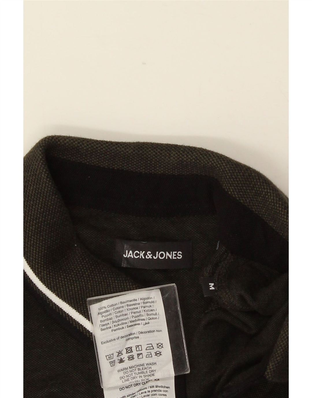 JACK & JONES Tricou polo pentru bărbați, bumbac cu dungi verzi medii