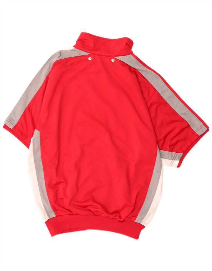 Jachetă de top pentru trening grafic Adidas pentru bărbați UK 38/40 Medium Red Colorblock