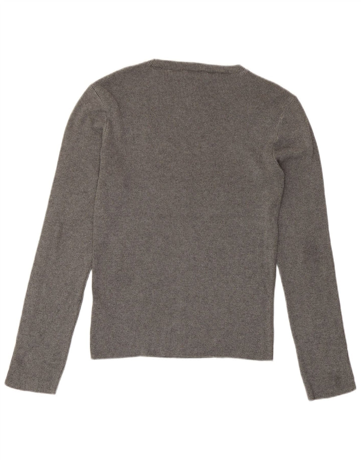 Topshop Top pentru femei cu mânecă lungă UK 16 mare, gri acrilic
