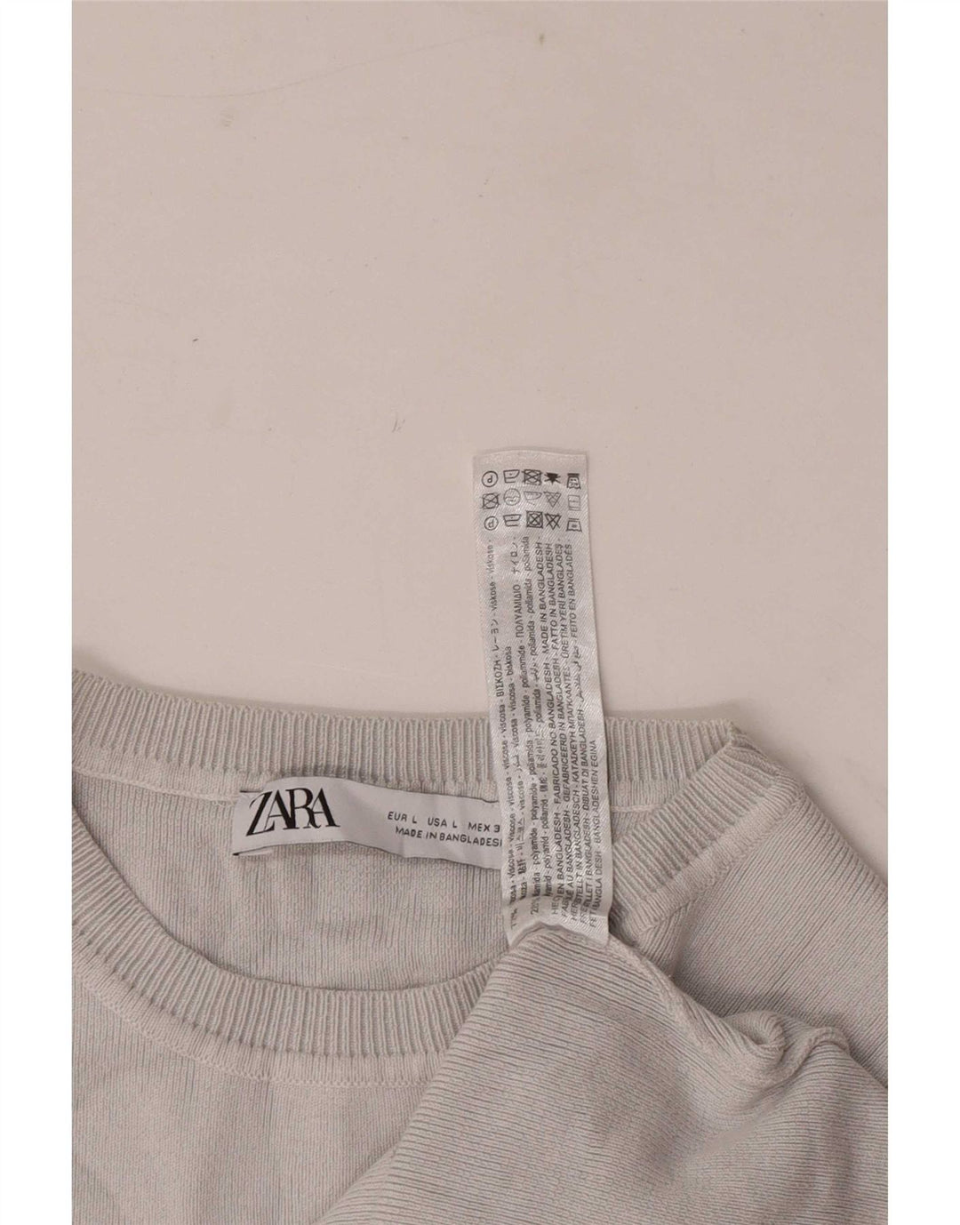 Crop Top pentru femei Zara UK 14 mare, gri, viscoză