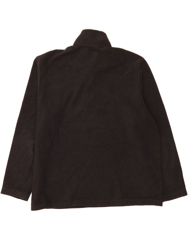 EDDIE BAUER Mens Zip Neck Fleece Jumper XL Black Polyester Vintage Eddie Bauer and Second-Hand Eddie Bauer from Messina Hembry 
