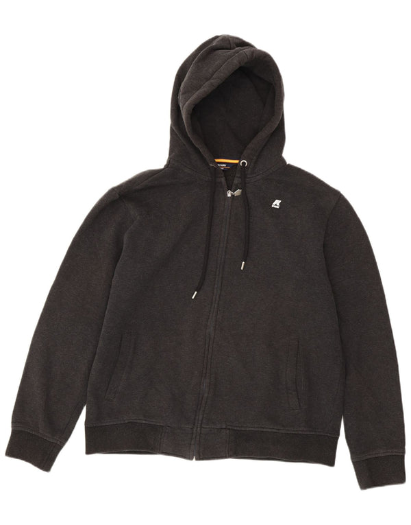 Pulover cu glugă cu fermoar K-Way pentru bărbați, bumbac gri XL