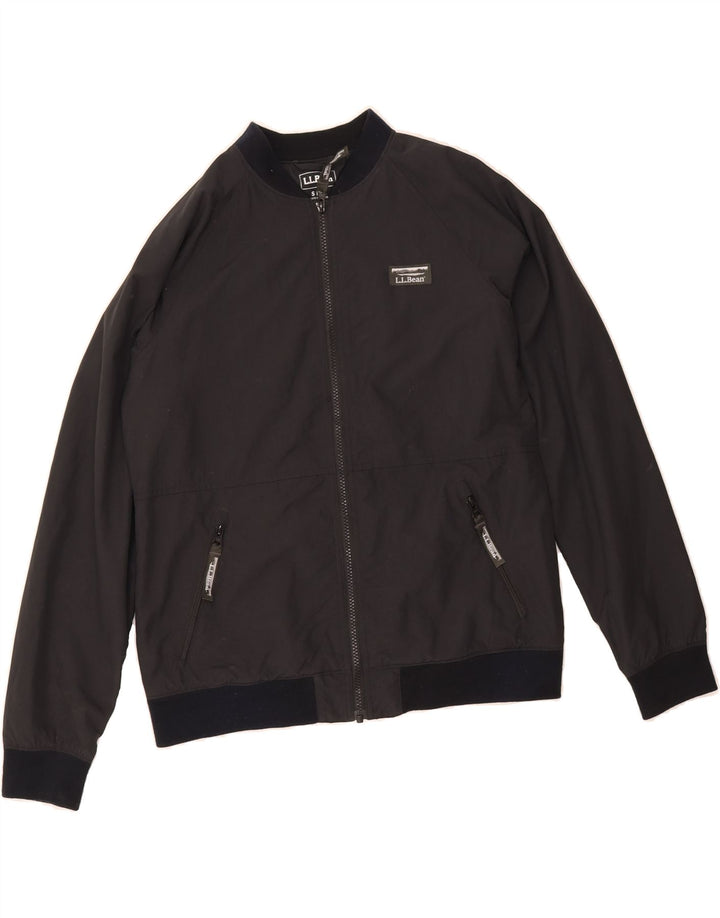 L.L.BEAN Womens Bomber Jacket UK 10 Small Black Acrylic Vintage L.L.Bean and Second-Hand L.L.Bean from Messina Hembry 