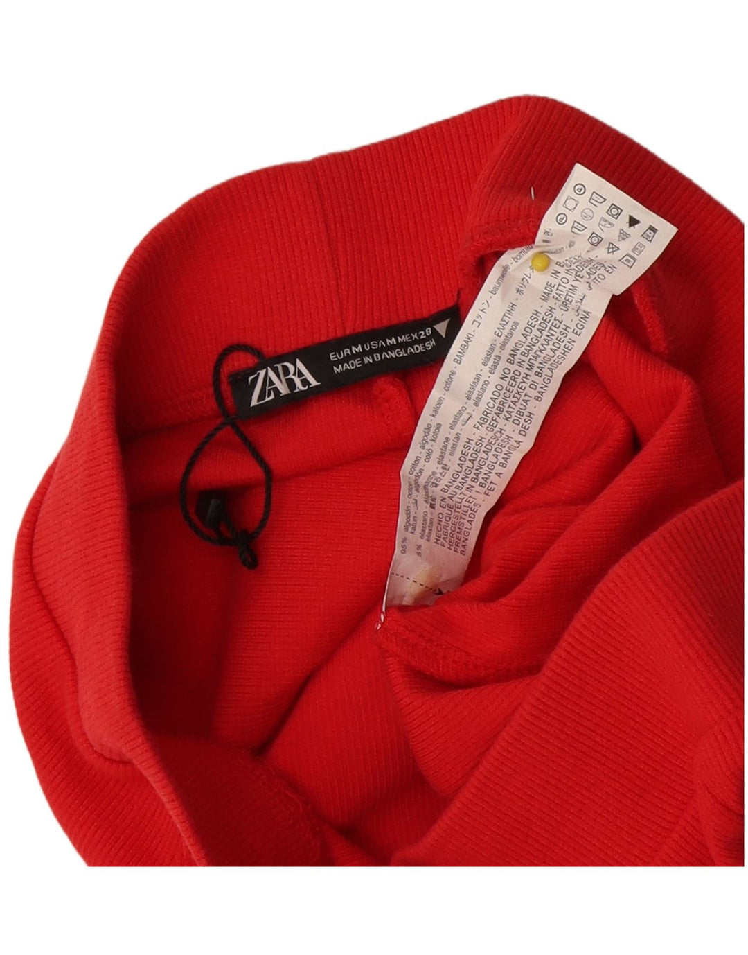 Leggings pentru femei Zara UK 12, bumbac roșu mediu