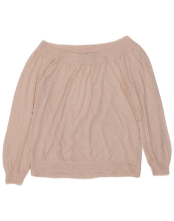 Pulover pentru femeie Zara cu gât de barcă UK 12 Roz mediu acrilic
