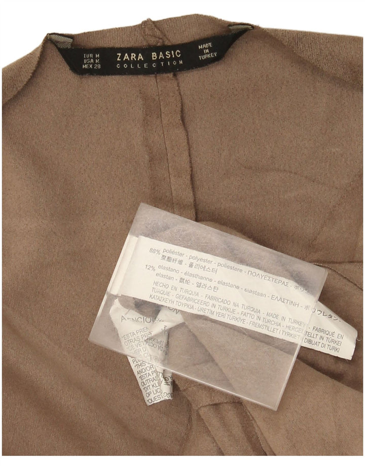 Top cardigan Zara pentru femei cu mâneci 3/4 UK 14 Medium Bej Poliester