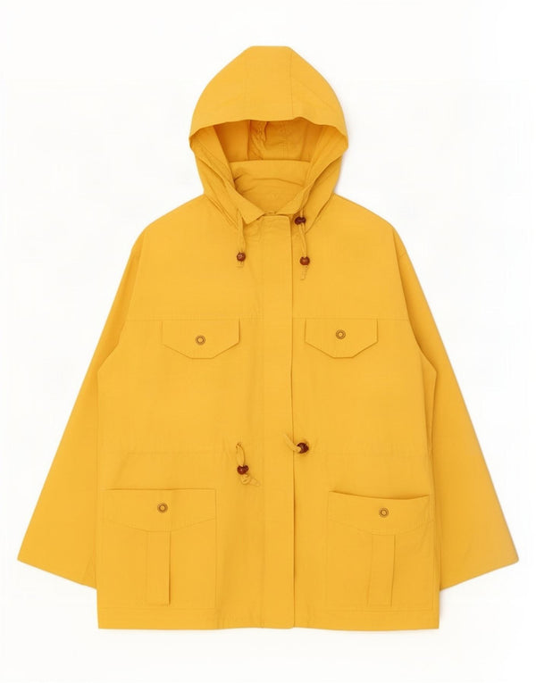 Vintage Womens Hooded Utility Jacket UK 20 2XL Yellow Acrylic