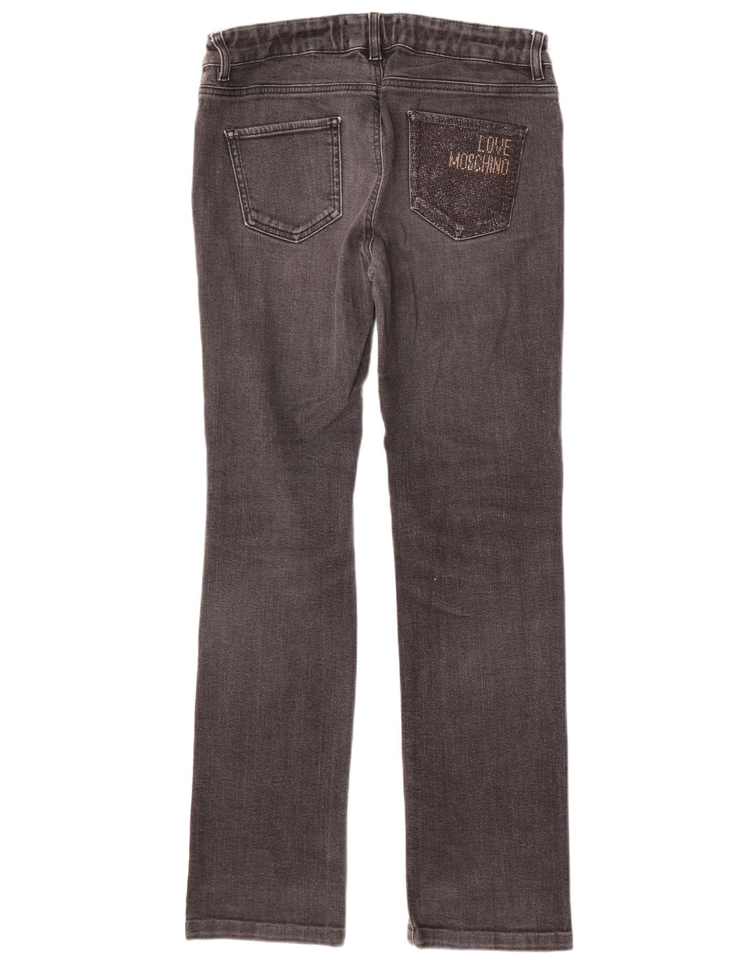 Blugi drepti pentru femei MOSCHINO W30 L31 bumbac negru