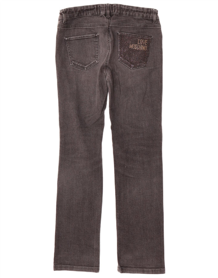 Blugi drepti pentru femei MOSCHINO W30 L31 bumbac negru