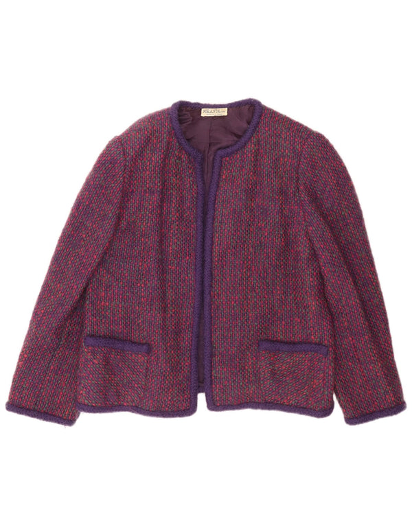 Blazer Vintage pentru femei UK 18 XL Purple Check Wool