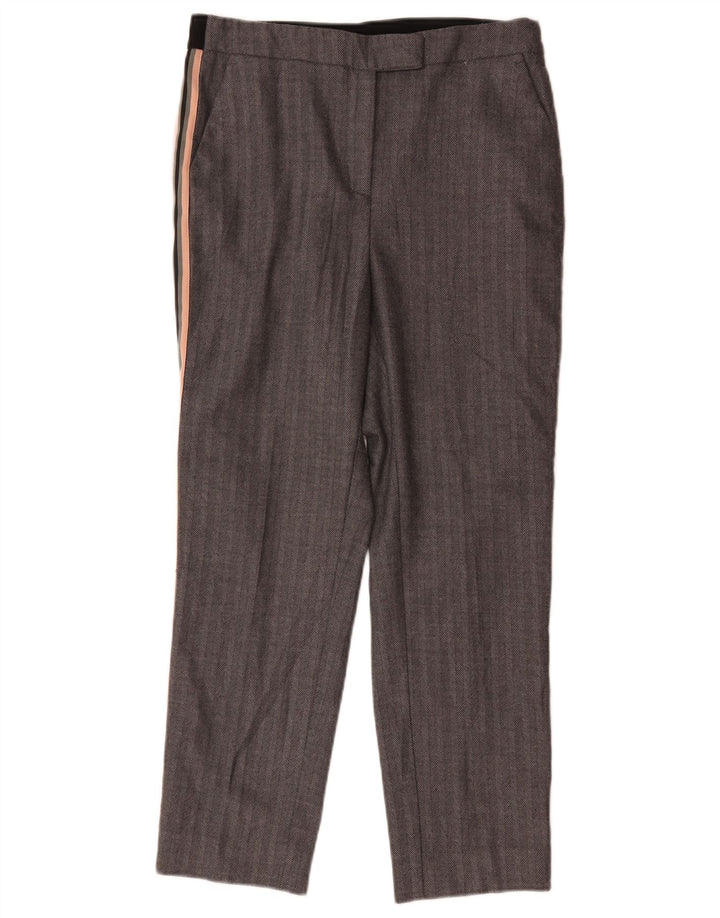 Pantaloni de costum pentru femei Marks & Spencer UK 12 Medium W30 L26 Gri Herringbone
