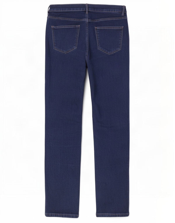 Marks & Spencer Womens Straight Jeans UK 14 Medium W30 L29 Navy Blue Cotton
