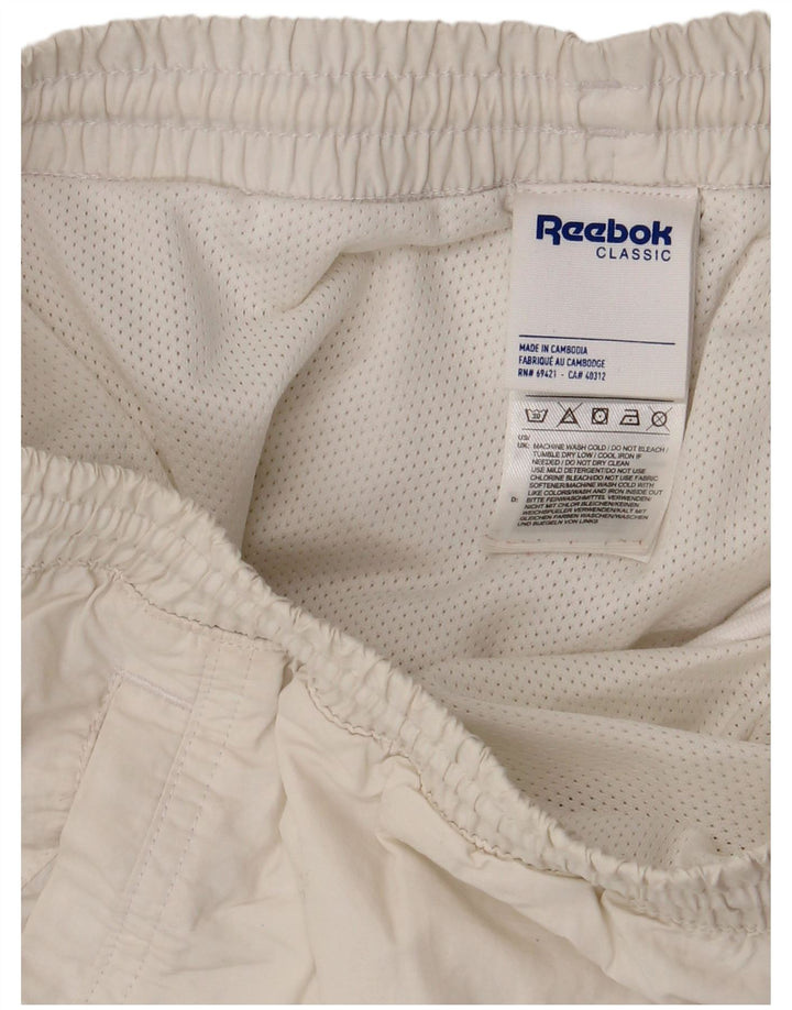 Pantaloni scurți de înot REEBOK Classic Graphic pentru bărbați, mari, alb, din poliester
