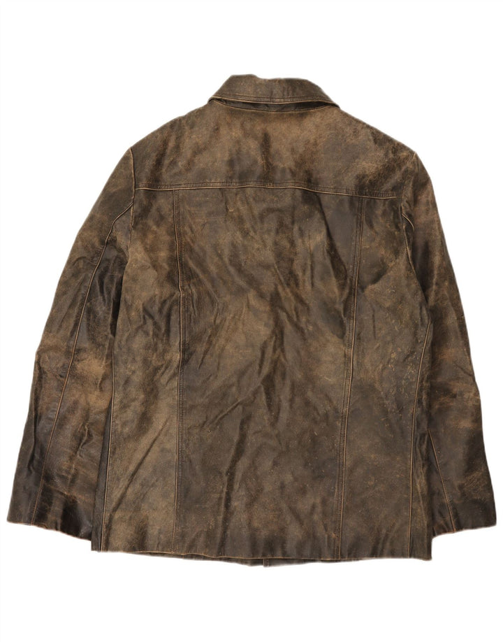 Jachetă de piele pentru bărbați River Island UK 38 maro mediu