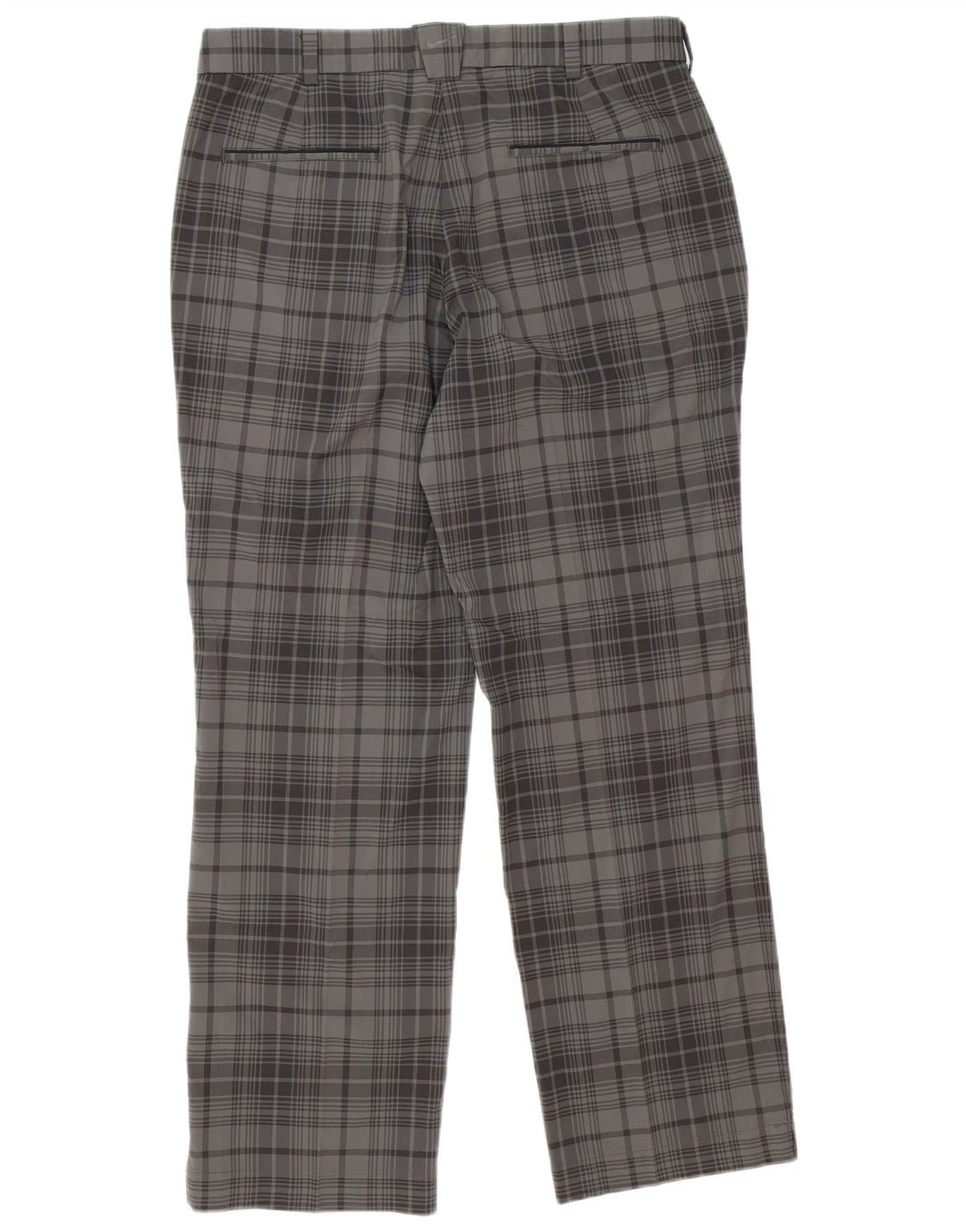 Pantaloni chino drepti Nike pentru bărbați Dri Fit W34 L31 Gri cu carouri, poliester