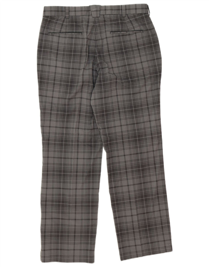 Pantaloni chino drepti Nike pentru bărbați Dri Fit W34 L31 Gri cu carouri, poliester