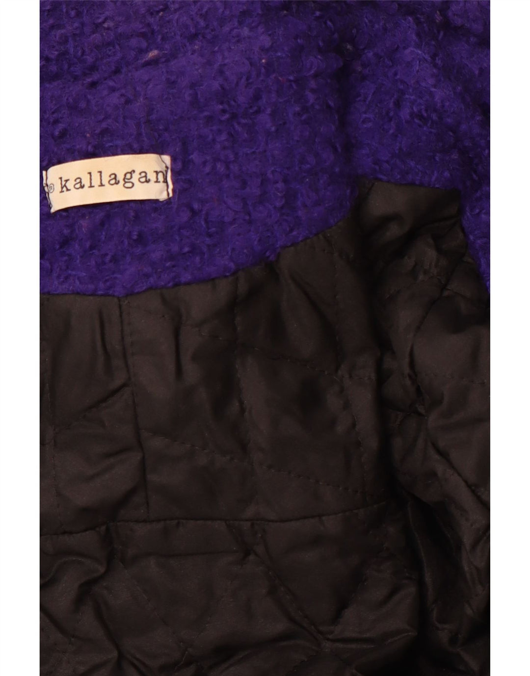 Palton de damă vintage cu piept dublu UK 12 violet mediu