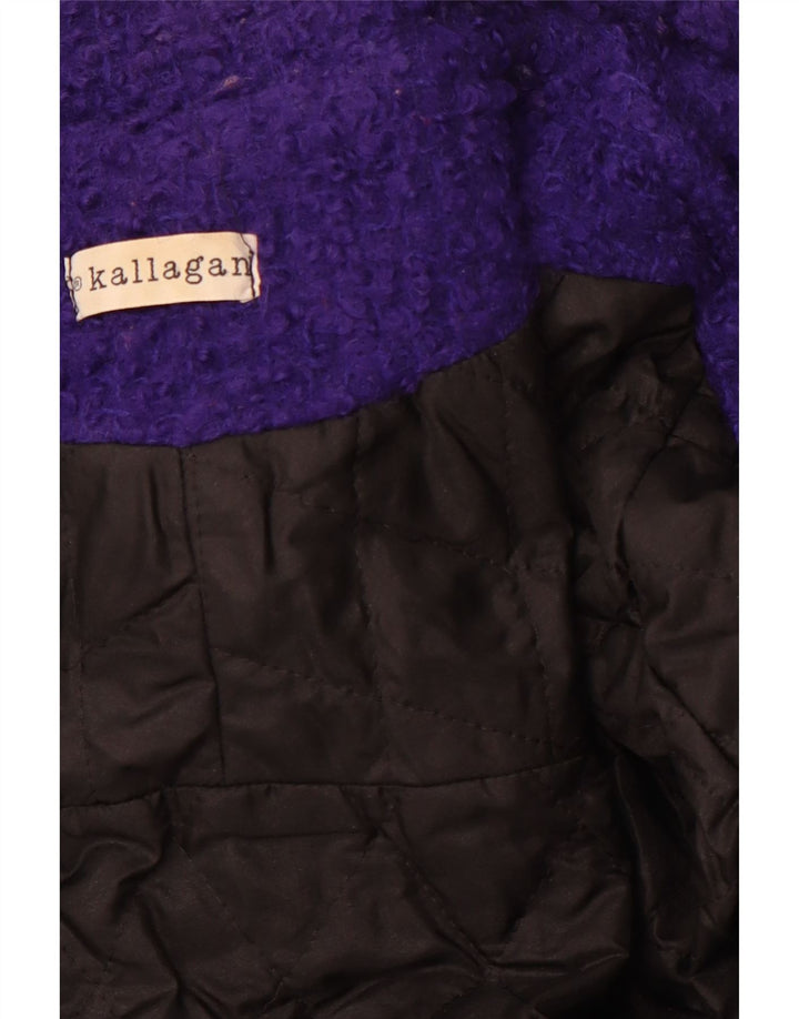 Palton de damă vintage cu piept dublu UK 12 violet mediu
