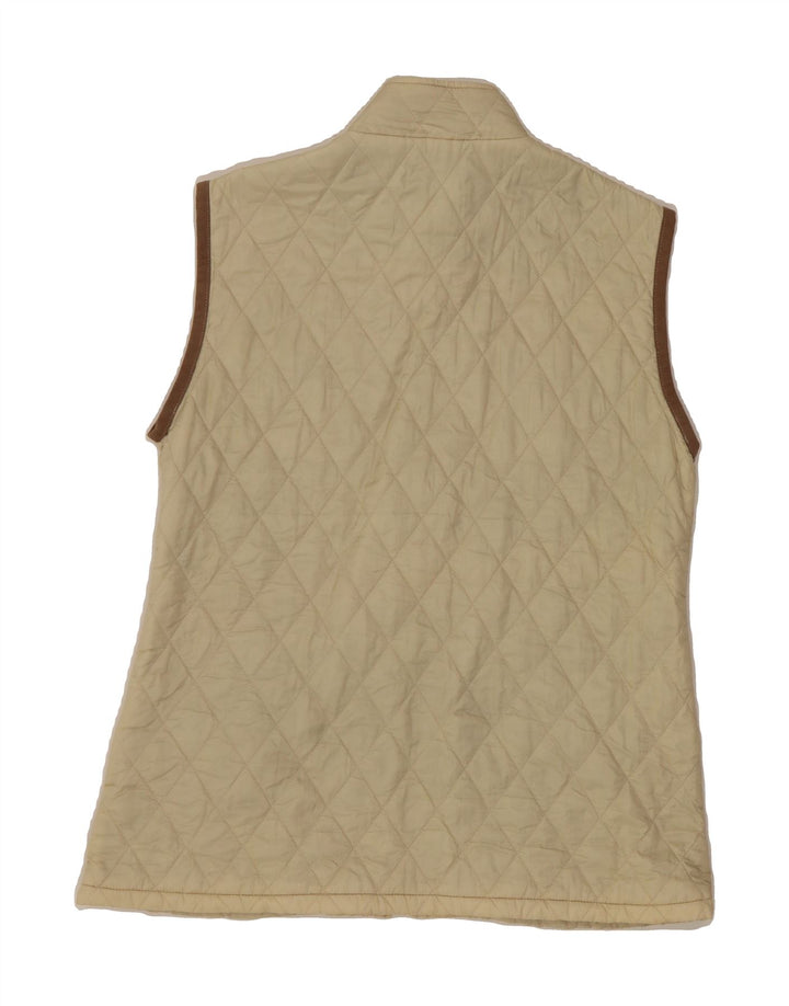 BARBOUR Womens Quilted Gilet UK 12 Medium  Beige Vintage Barbour and Second-Hand Barbour from Messina Hembry 