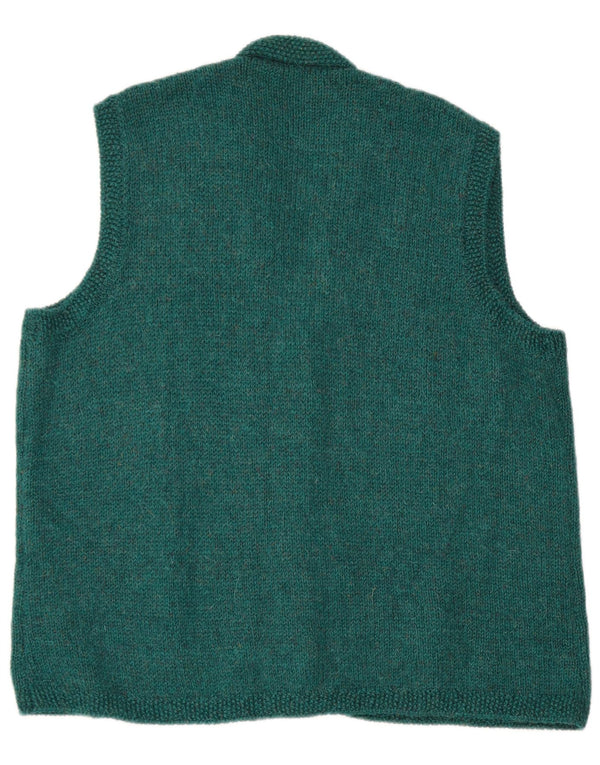 Pulover Cardigan fără mâneci Vintage pentru femei UK 18 XL Verde