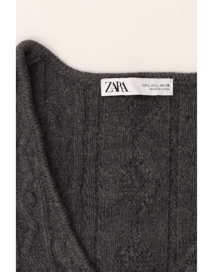Pulover cardigan pentru femei Zara UK 14 mare gri