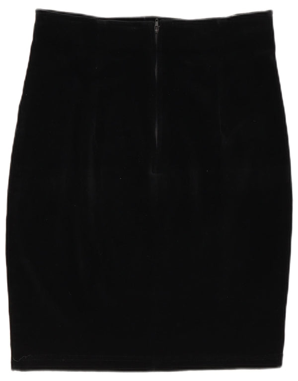 Fusta creion vintage pentru femei IT 44 Medium W28 Bumbac negru
