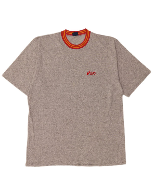 Tricou Asics pentru bărbați Top 2XL, gri bumbac cu pete