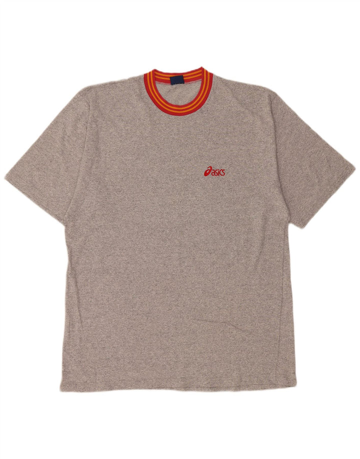 Tricou Asics pentru bărbați Top 2XL, gri bumbac cu pete