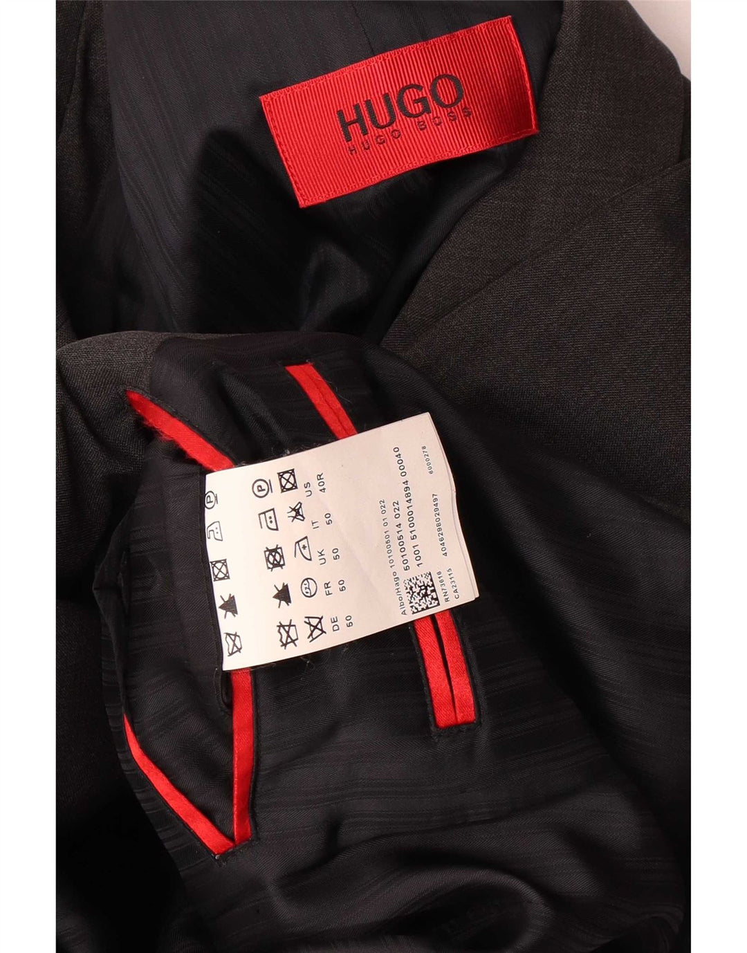 Jachetă pentru bărbați Hugo Boss cu 3 nasturi, UK 50, lână neagră mare