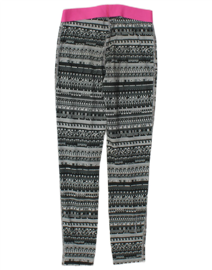 Leggings grafic Nike pentru femei UK 12 Medium Gri Geometric Poliester