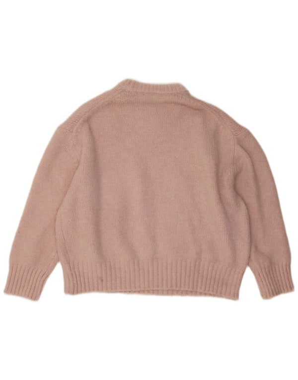 Pulover oversize cu decolteu rotund pentru femei Zara UK 16, mare, roz