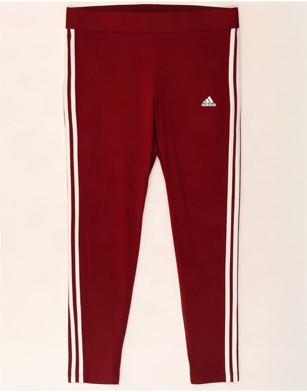 Leggings pentru femei Adidas UK 20/22 XL burgundy bumbac