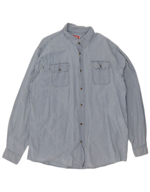 Cămașă înaltă pentru bărbați Wrangler XL, bumbac, albastru