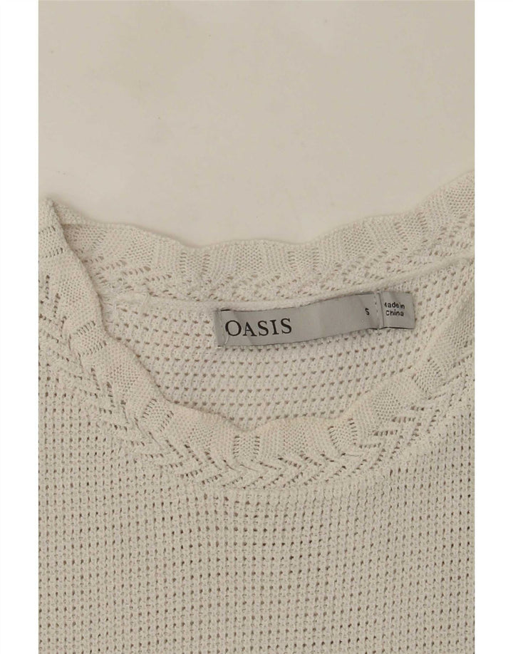 Vestă Oasis Femei Tricotat Top UK 8 Small White