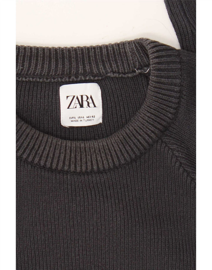 Pulover pentru bărbați Zara, cu decolteu, mare, bleumarin