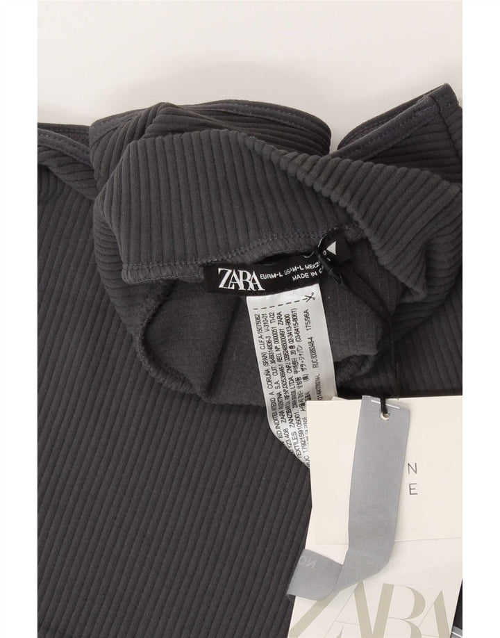 Top cu vestă pentru femei Zara UK 12 Medium Gri Poliamidă