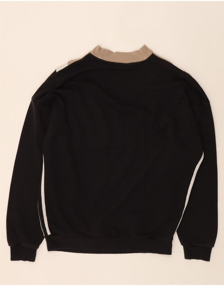 ADIDAS Womens Sweatshirt Jumper UK 14 Medium  Black Colourblock Cotton Vintage Adidas and Second-Hand Adidas from Messina Hembry 