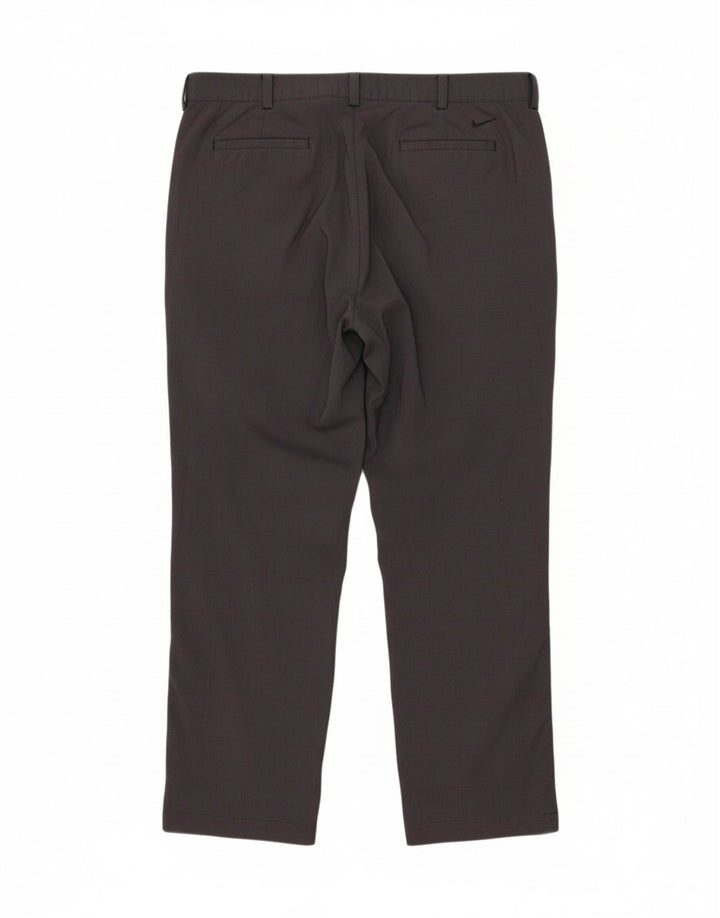 NIKE Mens Straight Chino Trousers W38 L32 Grey Check Polyester Vintage Nike and Second-Hand Nike from Messina Hembry 