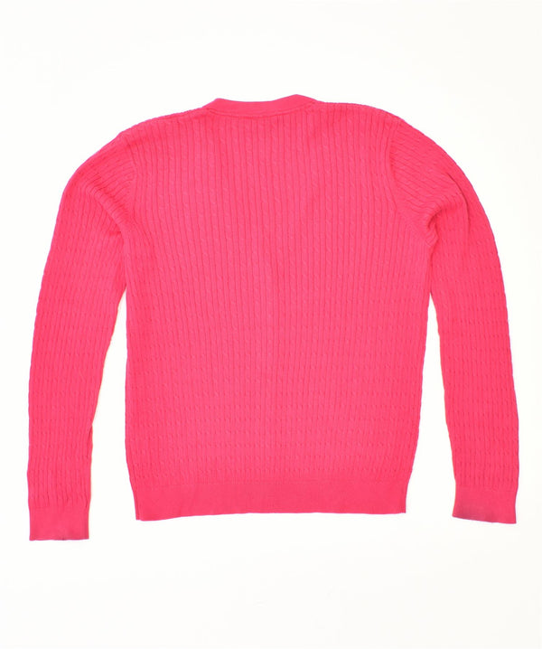CREW CLOTHING Pulover cardigan pentru femei UK 14 mare bumbac roz