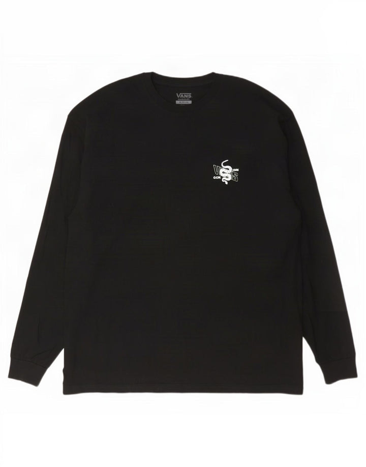 Vans pentru bărbați Classic Fit Graphic Top cu mânecă lungă 2XL, bumbac negru
