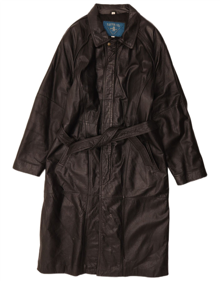 Palton din piele vintage pentru bărbați UK 42 XL din piele neagră