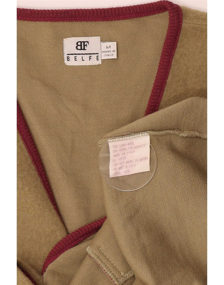 Vestă pentru bărbați Belfe, kaki, lână color bloc