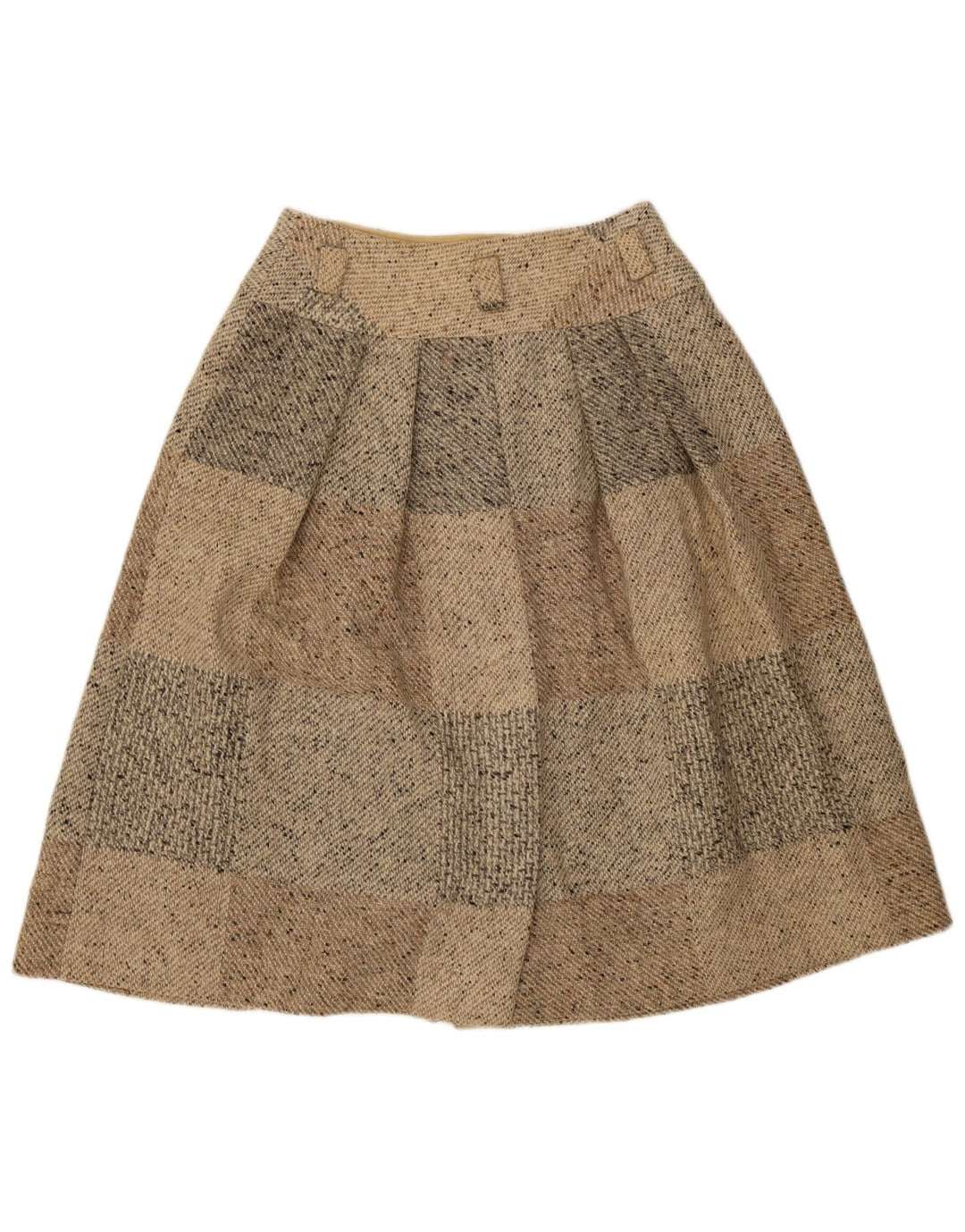 Fusta midi pentru femei Seventy IT 46 Large W30 Beige Patchwork Lână virgină