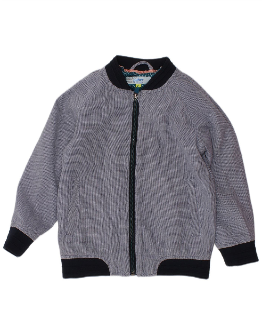 Jachetă bomber pentru băieți TED BAKER 4-5 ani, bumbac colorblock, albastru bleumarin