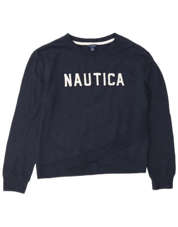 Pulover supradimensionat cu grafic pentru femei Nautica UK 10 Mic Bleumarin